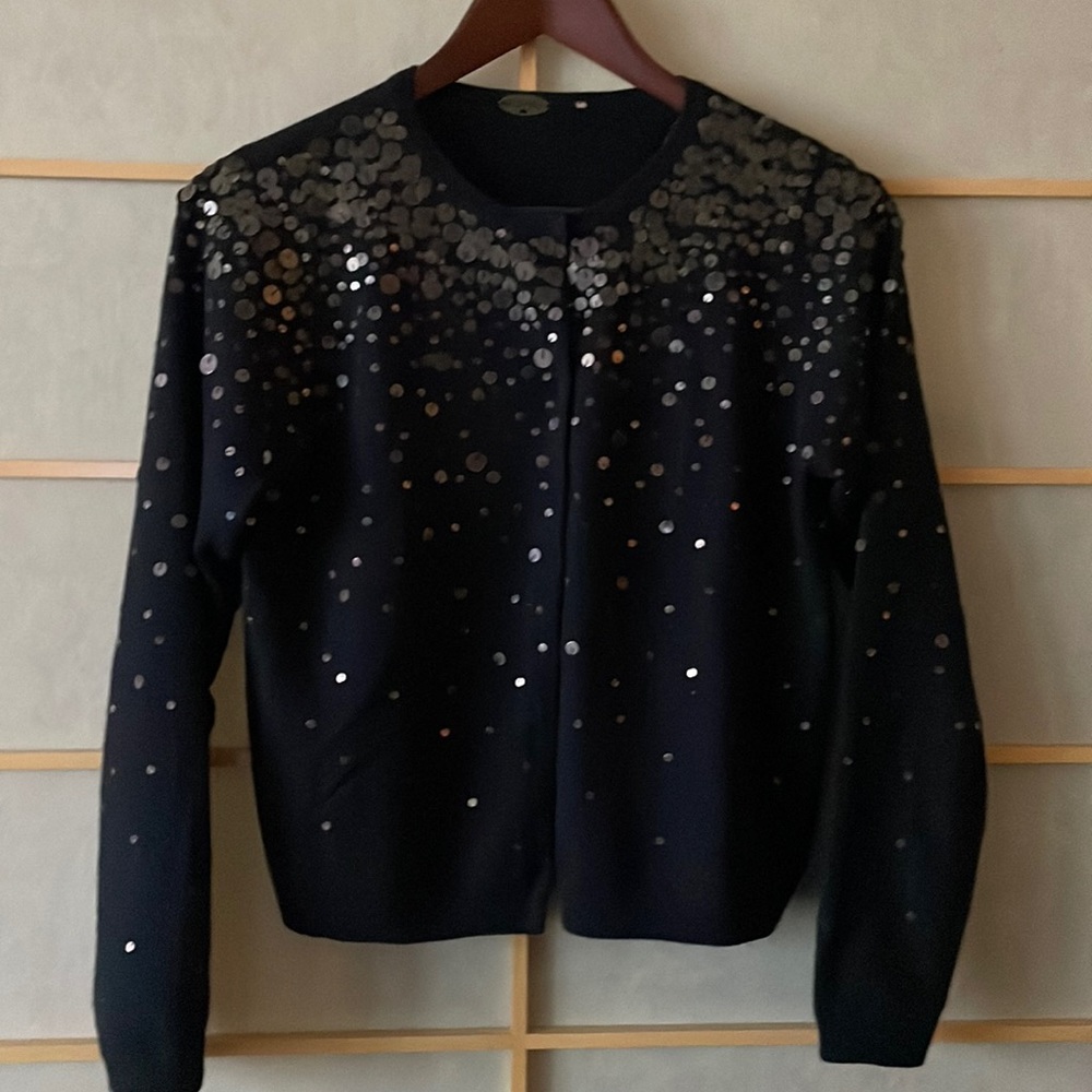 One Girl Who cardigan.  Black 70% cotton, 30%
